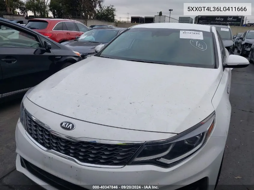 2020 Kia Optima Lx VIN: 5XXGT4L36LG411666 Lot: 40347846