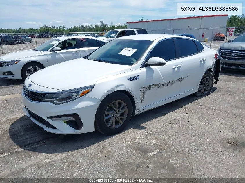 5XXGT4L38LG385586 2020 Kia Optima Lx