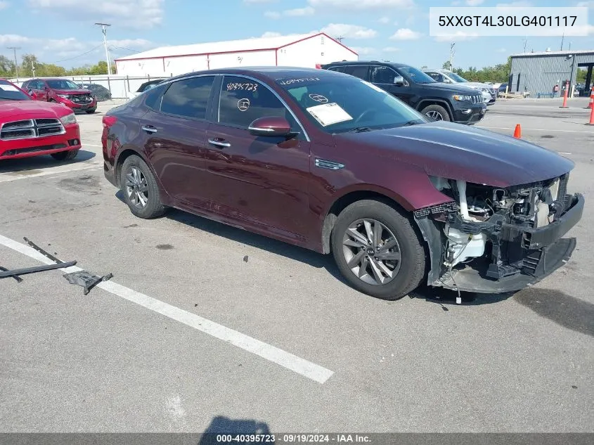 2020 Kia Optima Lx VIN: 5XXGT4L30LG401117 Lot: 40395723