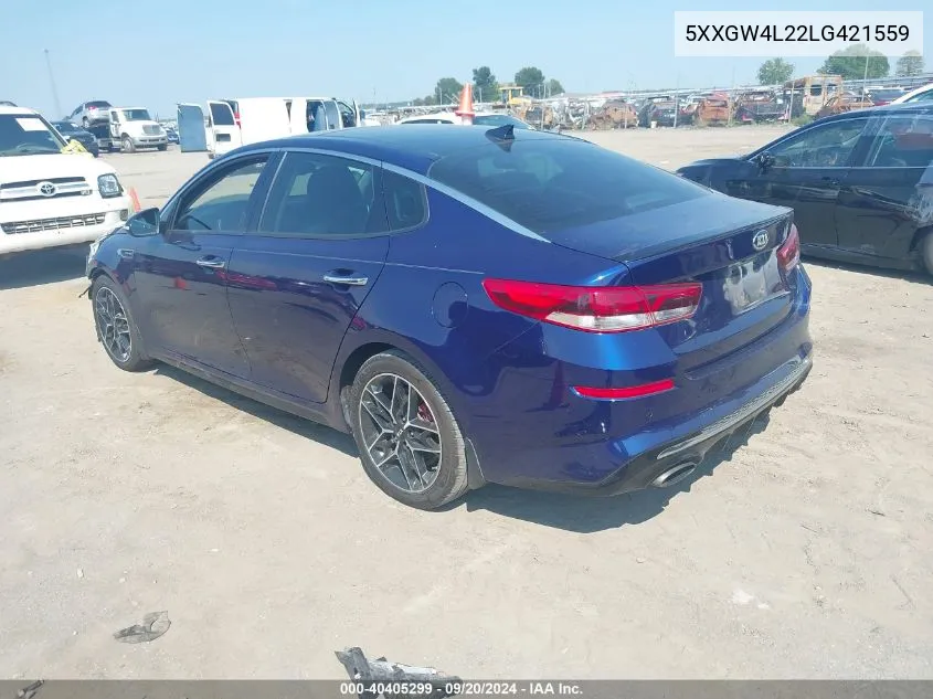 2020 Kia Optima Sx Turbo VIN: 5XXGW4L22LG421559 Lot: 40405299