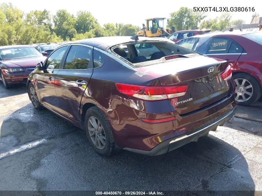 2020 Kia Optima Lx VIN: 5XXGT4L3XLG380616 Lot: 40450670