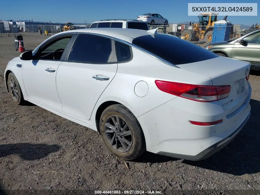 2020 Kia Optima Lx VIN: 5XXGT4L32LG424589 Lot: 40451883