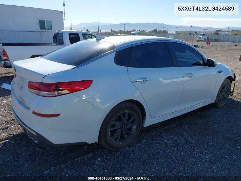 2020 Kia Optima Lx VIN: 5XXGT4L32LG424589 Lot: 40451883