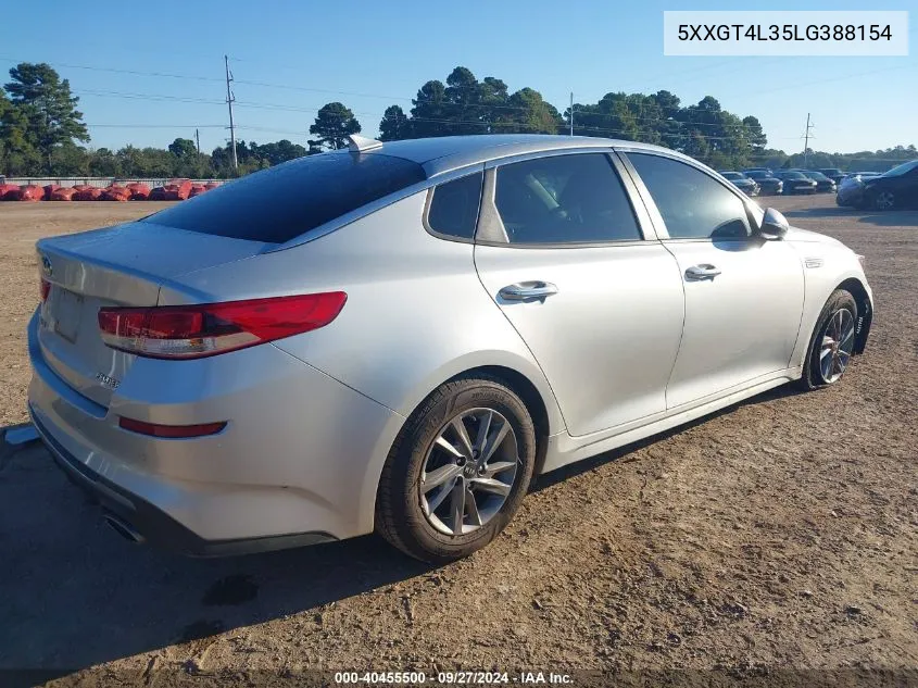 2020 Kia Optima Lx VIN: 5XXGT4L35LG388154 Lot: 40455500