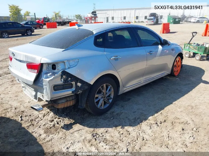 2020 Kia Optima Lx/S/Se VIN: 5XXGT4L33LG431941 Lot: 40459517