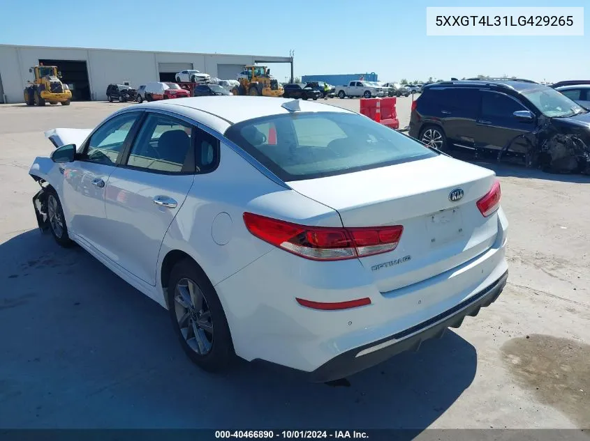 5XXGT4L31LG429265 2020 Kia Optima Lx