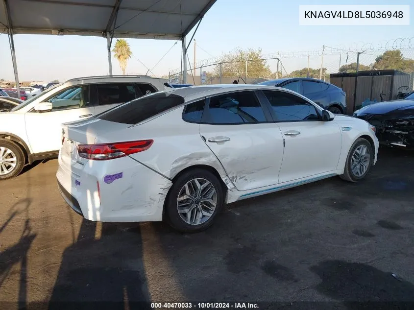 2020 Kia Optima Plug-In Hybrid Ex VIN: KNAGV4LD8L5036948 Lot: 40470033