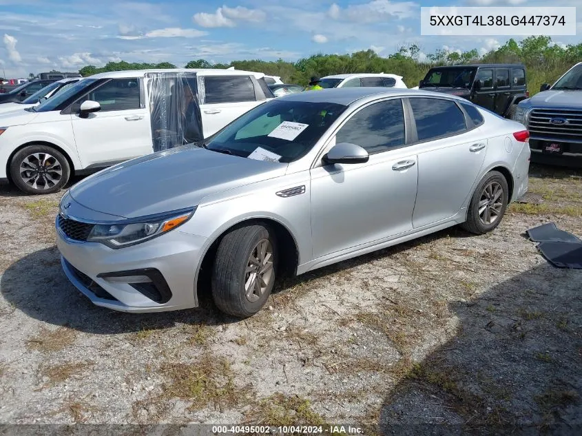 2020 Kia Optima Lx VIN: 5XXGT4L38LG447374 Lot: 40495002