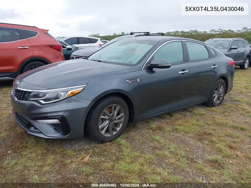 2020 Kia Optima Lx/S/Se VIN: 5XXGT4L35LG430046 Lot: 40500462