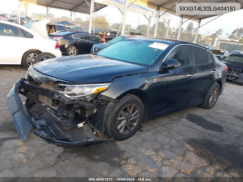 2020 Kia Optima Lx VIN: 5XXGT4L32LG404181 Lot: 40501917