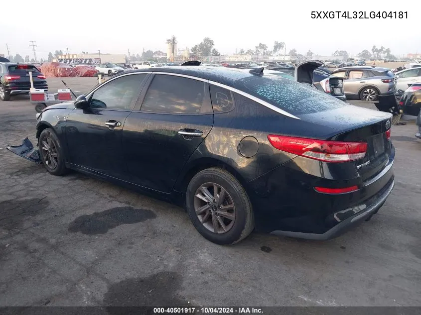 2020 Kia Optima Lx VIN: 5XXGT4L32LG404181 Lot: 40501917