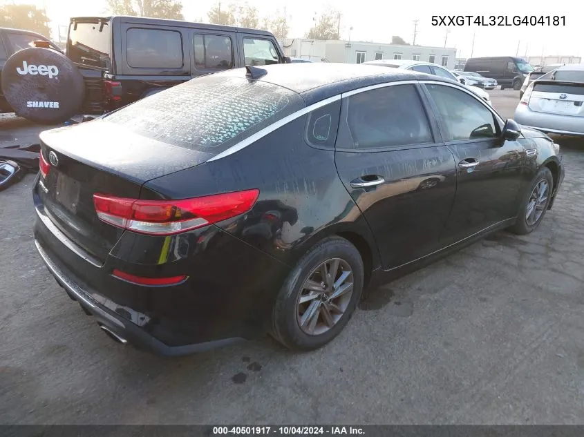 2020 Kia Optima Lx VIN: 5XXGT4L32LG404181 Lot: 40501917