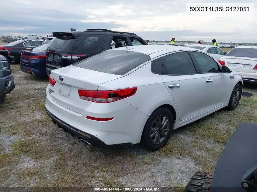 2020 Kia Optima Lx VIN: 5XXGT4L35LG427051 Lot: 40514144