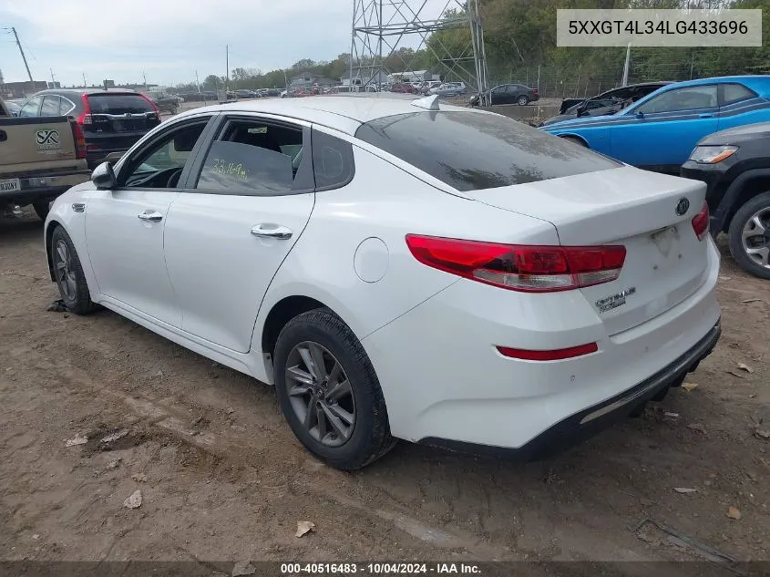 2020 Kia Optima Lx VIN: 5XXGT4L34LG433696 Lot: 40516483