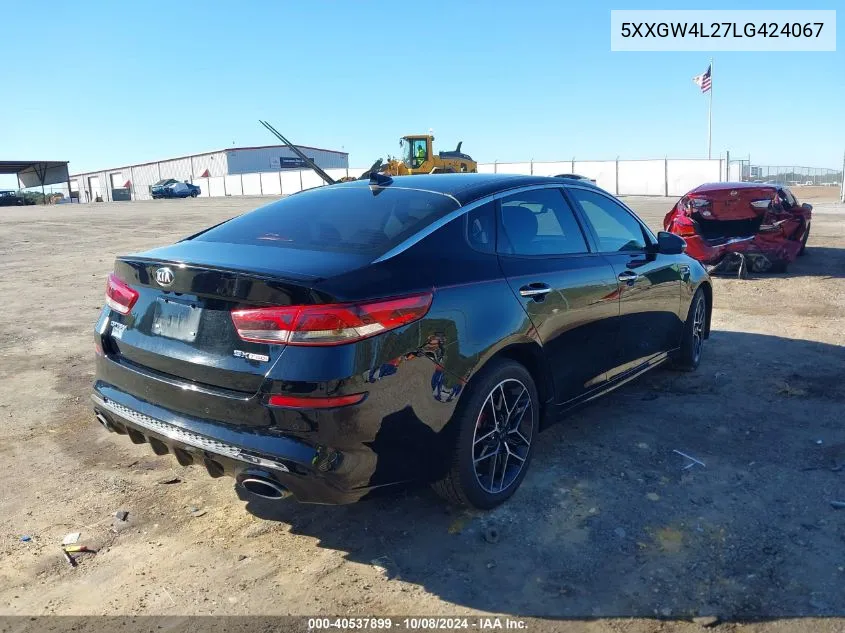 2020 Kia Optima Sx Turbo VIN: 5XXGW4L27LG424067 Lot: 40537899