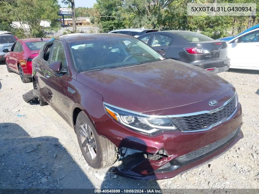 2020 Kia Optima Lx VIN: 5XXGT4L31LG430934 Lot: 40545899