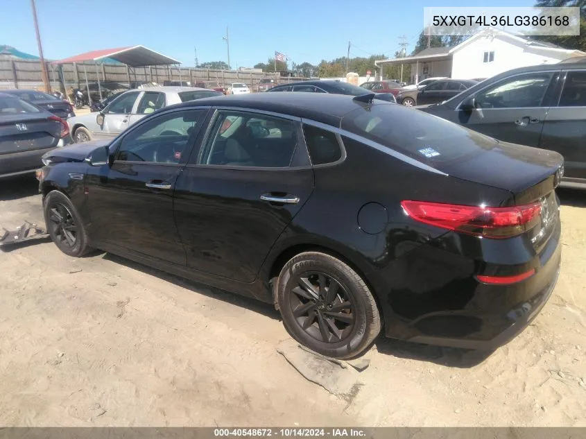 2020 Kia Optima Lx VIN: 5XXGT4L36LG386168 Lot: 40548672