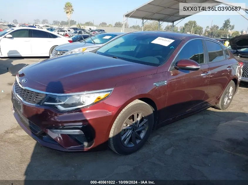 2020 Kia Optima Lx/S/Se VIN: 5XXGT4L36LG390687 Lot: 40561022