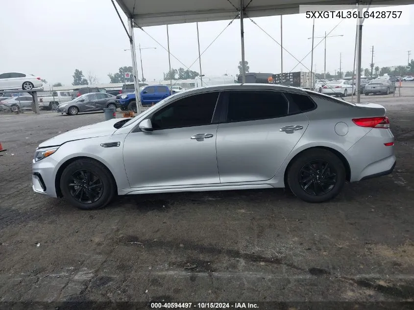 5XXGT4L36LG428757 2020 Kia Optima Lx