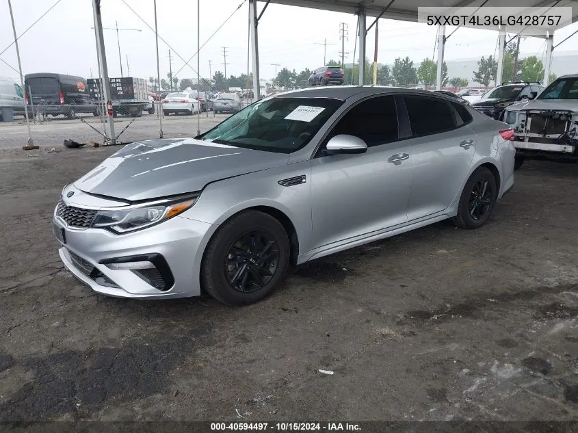 5XXGT4L36LG428757 2020 Kia Optima Lx