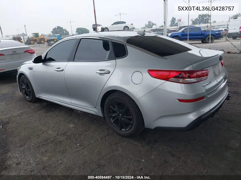 5XXGT4L36LG428757 2020 Kia Optima Lx