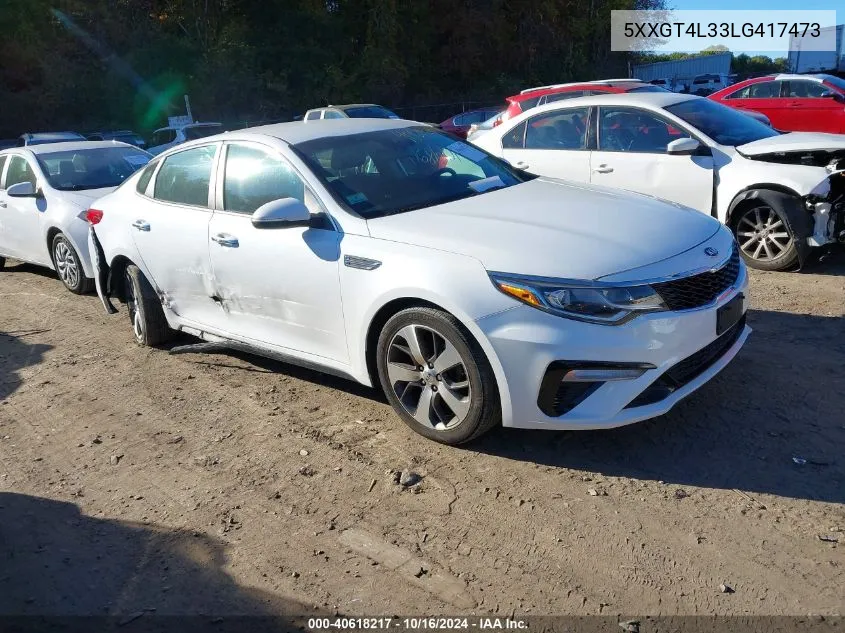 2020 Kia Optima S VIN: 5XXGT4L33LG417473 Lot: 40618217