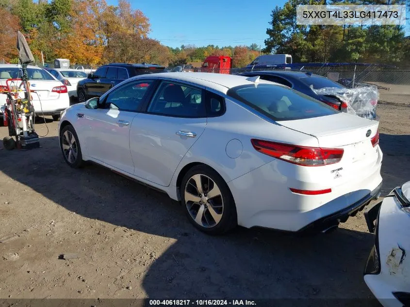 2020 Kia Optima S VIN: 5XXGT4L33LG417473 Lot: 40618217