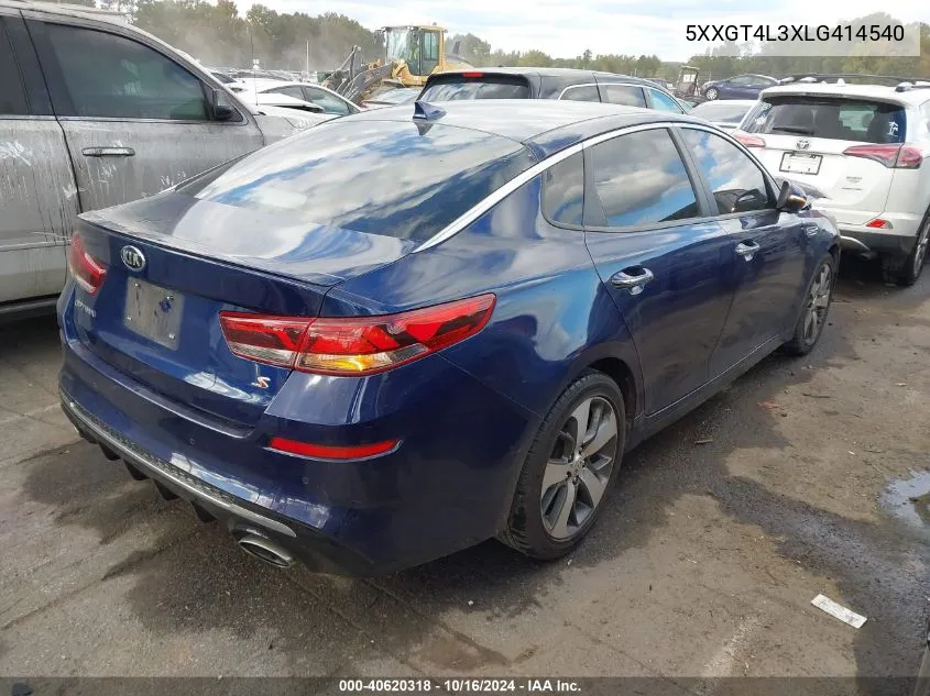 2020 Kia Optima S VIN: 5XXGT4L3XLG414540 Lot: 40620318