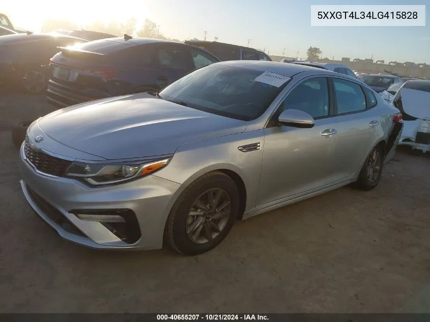 2020 Kia Optima Lx VIN: 5XXGT4L34LG415828 Lot: 40655207