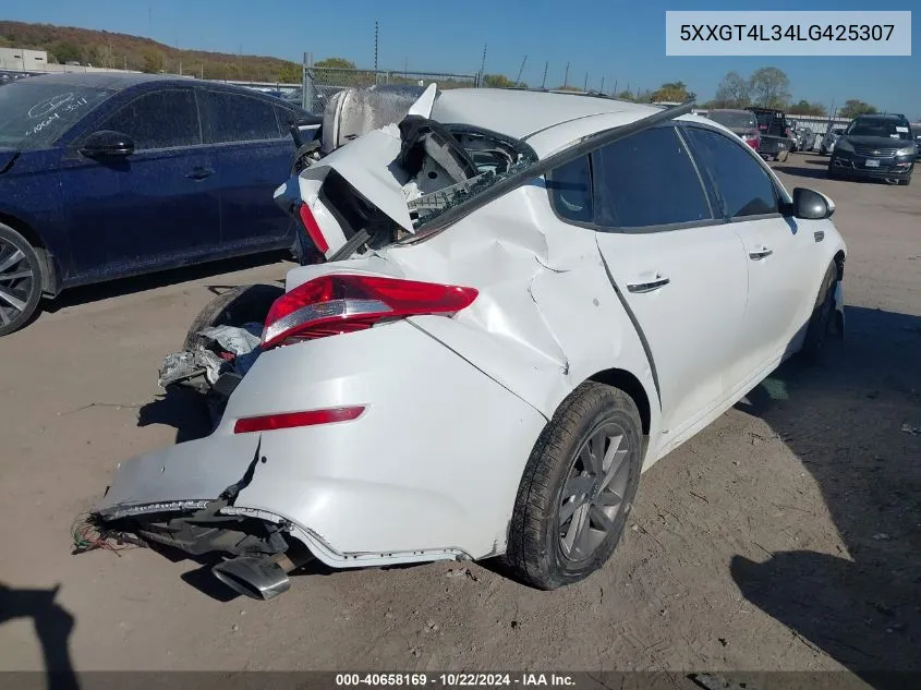 2020 Kia Optima Lx VIN: 5XXGT4L34LG425307 Lot: 40658169