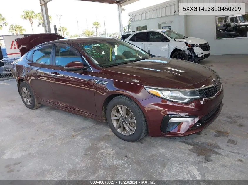 2020 Kia Optima Lx VIN: 5XXGT4L38LG450209 Lot: 40676327