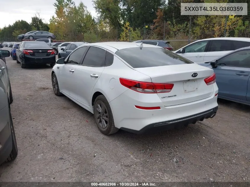 2020 Kia Optima Lx VIN: 5XXGT4L35LG380359 Lot: 40682986