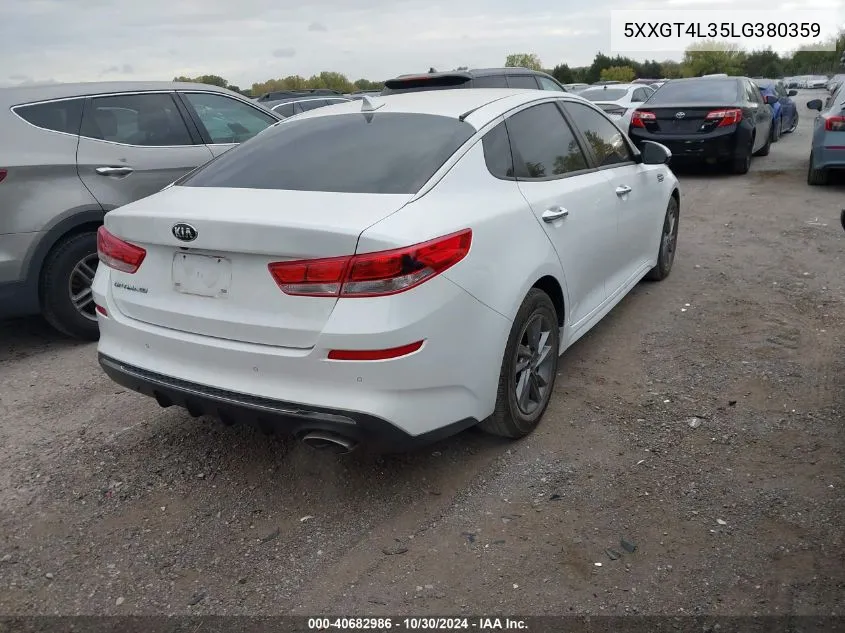 2020 Kia Optima Lx VIN: 5XXGT4L35LG380359 Lot: 40682986