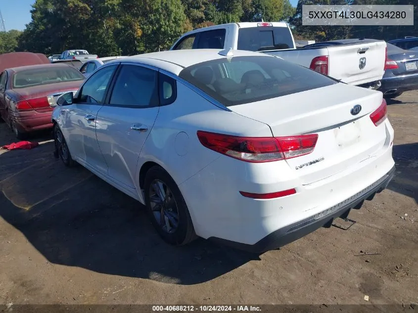 2020 Kia Optima Lx/S/Se VIN: 5XXGT4L30LG434280 Lot: 40688212