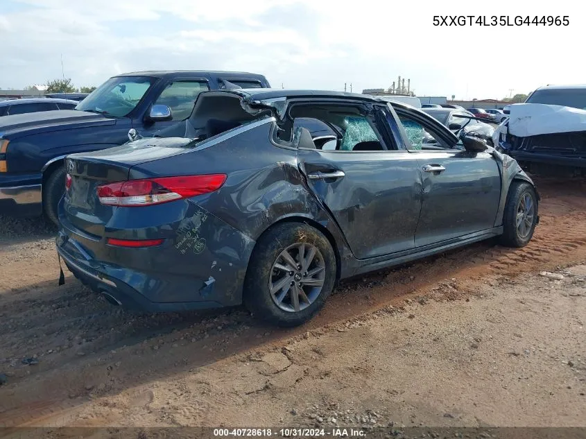 2020 Kia Optima Lx VIN: 5XXGT4L35LG444965 Lot: 40728618