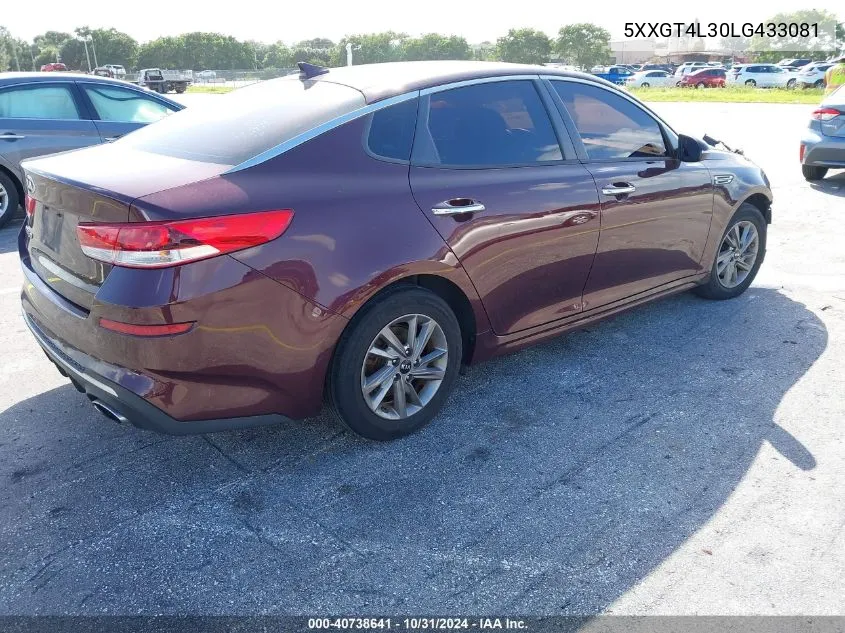 2020 Kia Optima Lx VIN: 5XXGT4L30LG433081 Lot: 40738641