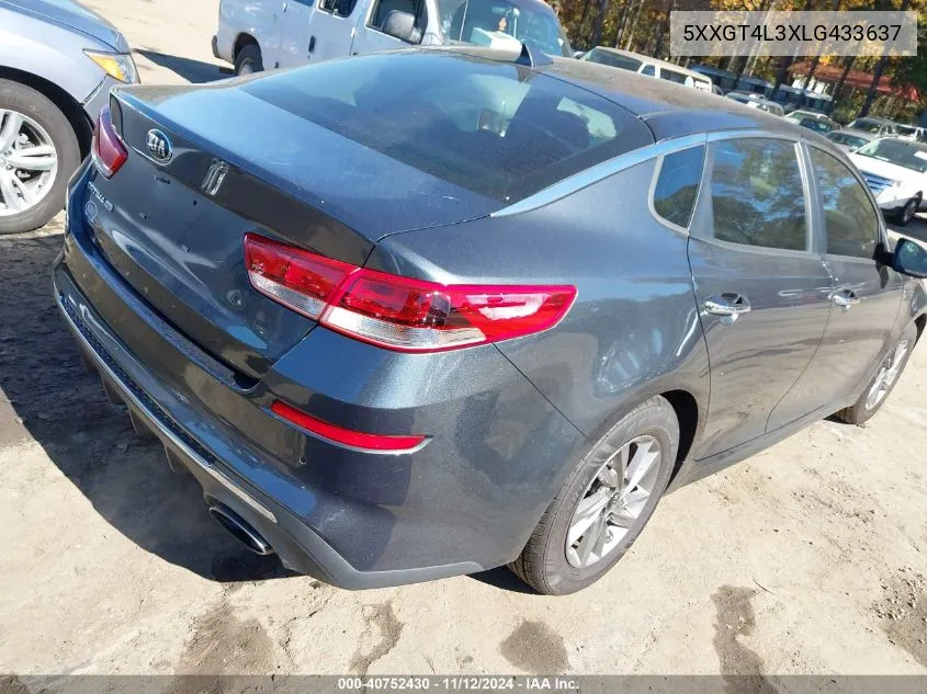 2020 Kia Optima Lx VIN: 5XXGT4L3XLG433637 Lot: 40752430