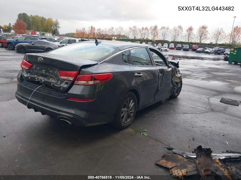 2020 Kia Optima Lx VIN: 5XXGT4L32LG443482 Lot: 40766519