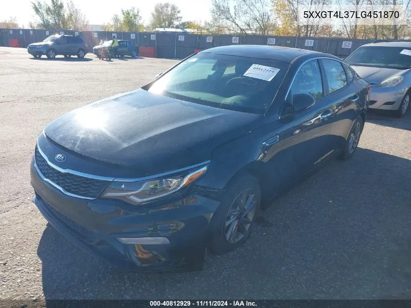 2020 Kia Optima Lx VIN: 5XXGT4L37LG451870 Lot: 40812929