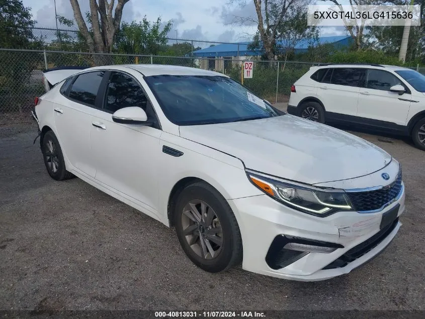 2020 Kia Optima Lx VIN: 5XXGT4L36LG415636 Lot: 40813031