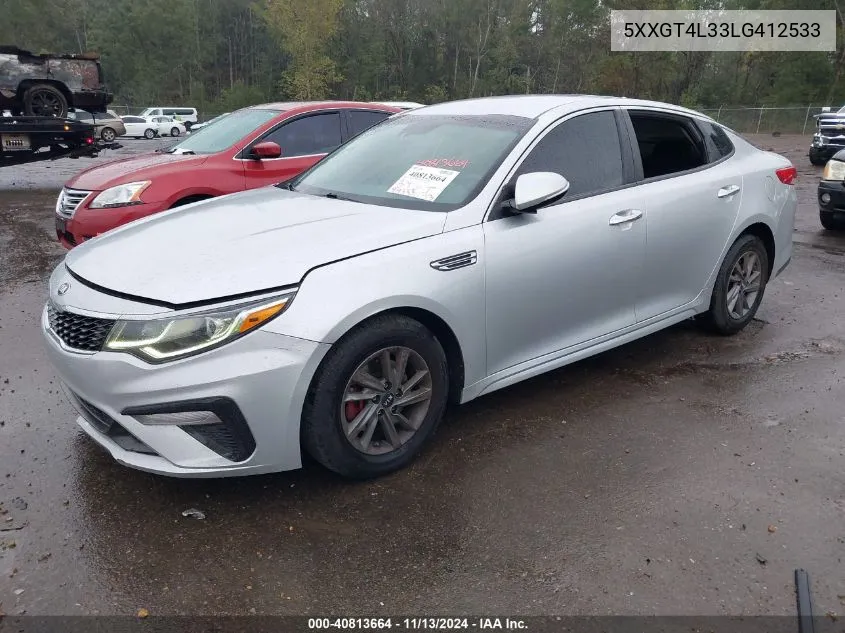 2020 Kia Optima Lx VIN: 5XXGT4L33LG412533 Lot: 40813664