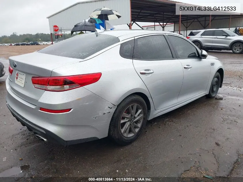 2020 Kia Optima Lx VIN: 5XXGT4L33LG412533 Lot: 40813664