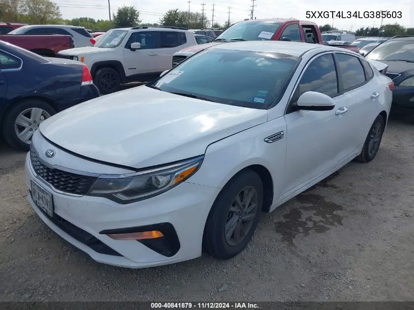 2020 Kia Optima Lx VIN: 5XXGT4L34LG385603 Lot: 40841879