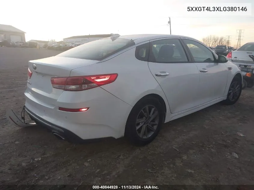 2020 Kia Optima Lx VIN: 5XXGT4L3XLG380146 Lot: 40844928