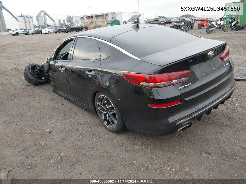 2020 Kia Optima Sx Turbo VIN: 5XXGW4L25LG451560 Lot: 40865362