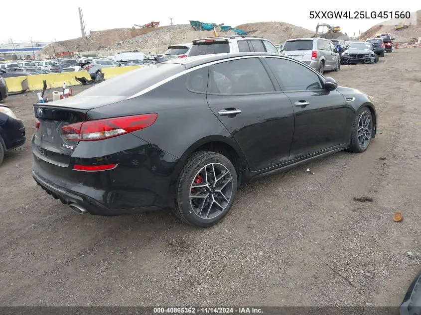 2020 Kia Optima Sx Turbo VIN: 5XXGW4L25LG451560 Lot: 40865362