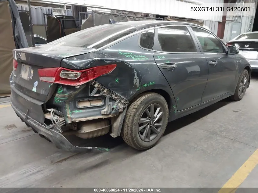 2020 Kia Optima Lx VIN: 5XXGT4L31LG420601 Lot: 40868024