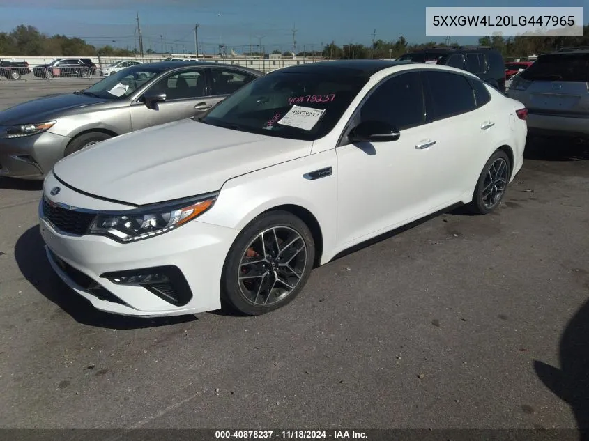 2020 Kia Optima Sx VIN: 5XXGW4L20LG447965 Lot: 40878237