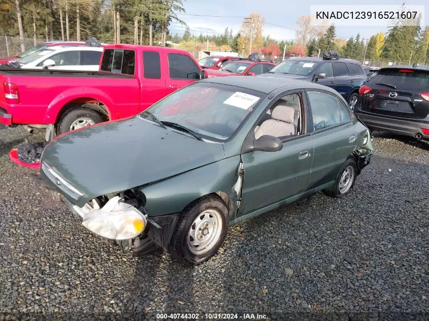 2001 Kia Rio VIN: KNADC123916521607 Lot: 40744302