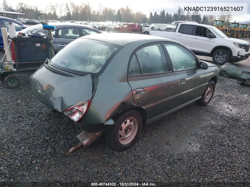 2001 Kia Rio VIN: KNADC123916521607 Lot: 40744302